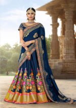 Navy Blue Banarasi Lehenga