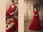 Red Net thread embroidered Lehenga - Image 2