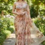 Printed Organza Saree
