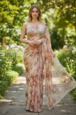 Printed Organza Saree