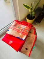 Red Paithani silk saree - Image 5