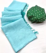 Light Blue Shimmer Georgette Saree - Image 3