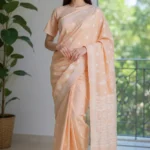 Beige Tepchi Chikankari Saree