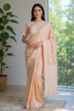 Beige Tepchi Chikankari Saree