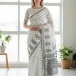 White Chikankari Saree