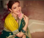 Bottle Green Dola Silk saree - Image 3