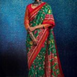Red & green Patola Silk Saree
