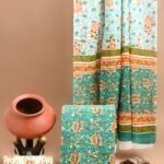 Beautiful Hand block Printed Cotton suits with mulmul cotton Dupatta