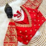 Raw Silk Blouse with coding embroidery